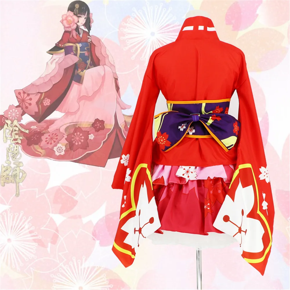 Игра Onmyoji женщин Косплей вишневый цвет Гоблин одежда японское кимоно юката