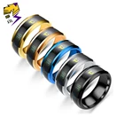 Кольцо-термометр из нержавеющей стали голубого цвета с измерением температуры