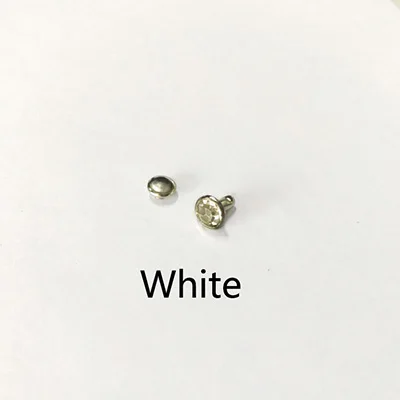White Meetee 50/100 шт. 8 мм Стеклянная заклепка с хрусталиком кнопка мешок декоративные пряжки Сделай Сам кожевенное ремесло аксессуары для одежды дрель ногтей крюк BF052 - Цвет: White