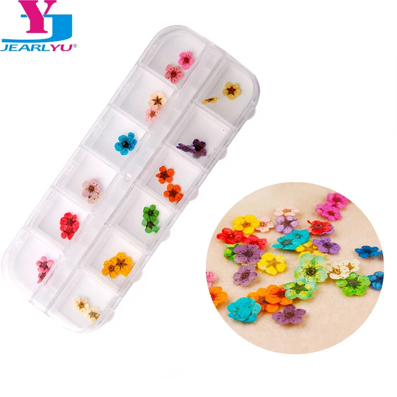 

24PCS Nail Art Decoration Dried Flower 3D Manicure Polish Summer Real Preserved Floral Leaf Salon Dry Stick UV Gel Acrylic Tips