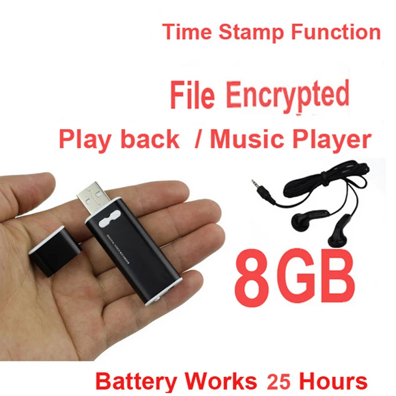 X13 8 Гб usb носитель + MP3 плеер w/Голосовое управление аудио диктофон и файл