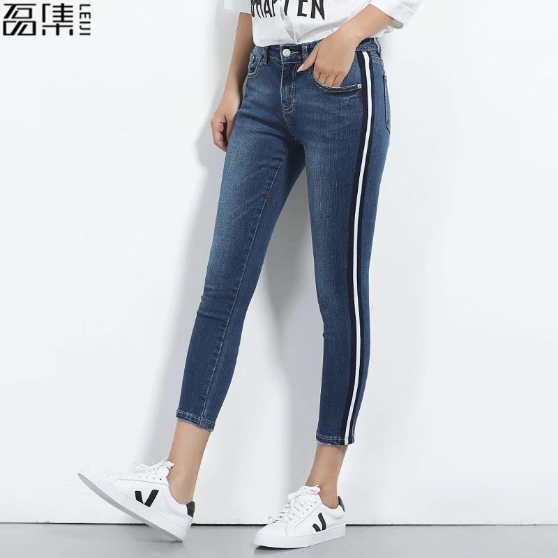2018 летние джинсы для женщин размера плюс обтягивающие длина по щиколотку женские