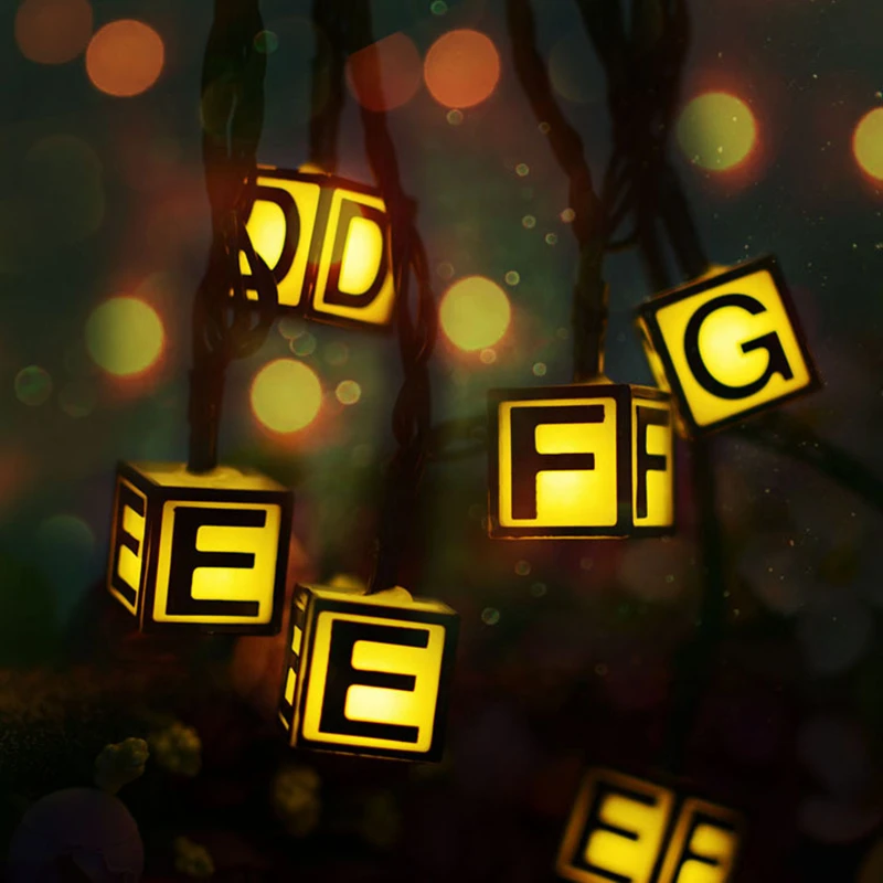 

LED String English Letter Fairy String Lights Outdoor Solar Power Waterproof Garden Lighting Christmas Tree Decoration for Home