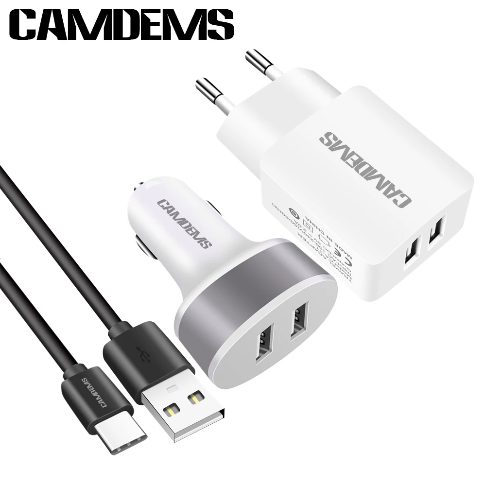 Настенные зарядные устройства адаптеры CAMDEMS EU автомобильные USB дата кабели Type C