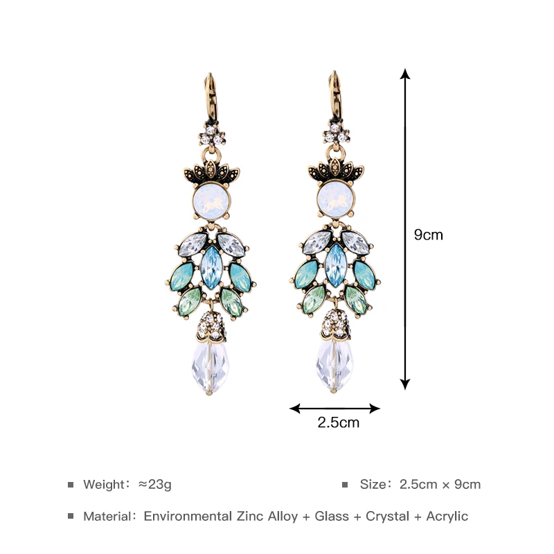 

JOOLIM Black Friday Deal /Green Chandelier Earring Long Crystal Statement Earring Cocktail Jewelry Charming Accessories