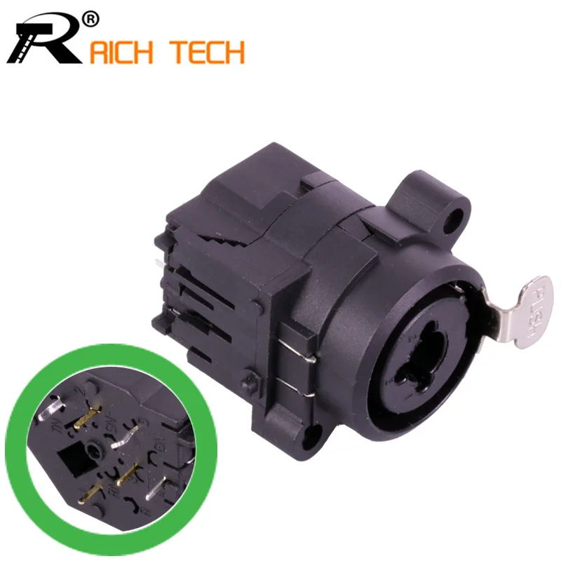 10 шт. 6PIN прямой разъем XLR двойные функции 3 конт. гнездо панель крепление + аудио 6 35