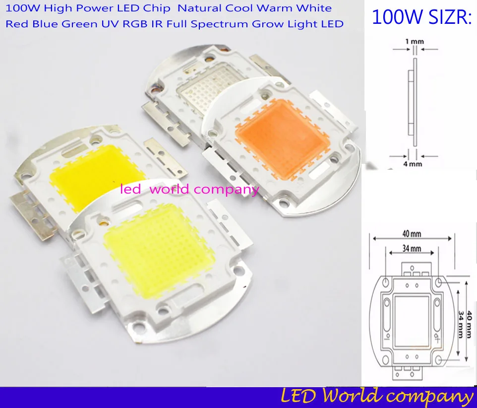 Светодиодный чип высокой мощности 100 Вт естественный холодный теплый белый
