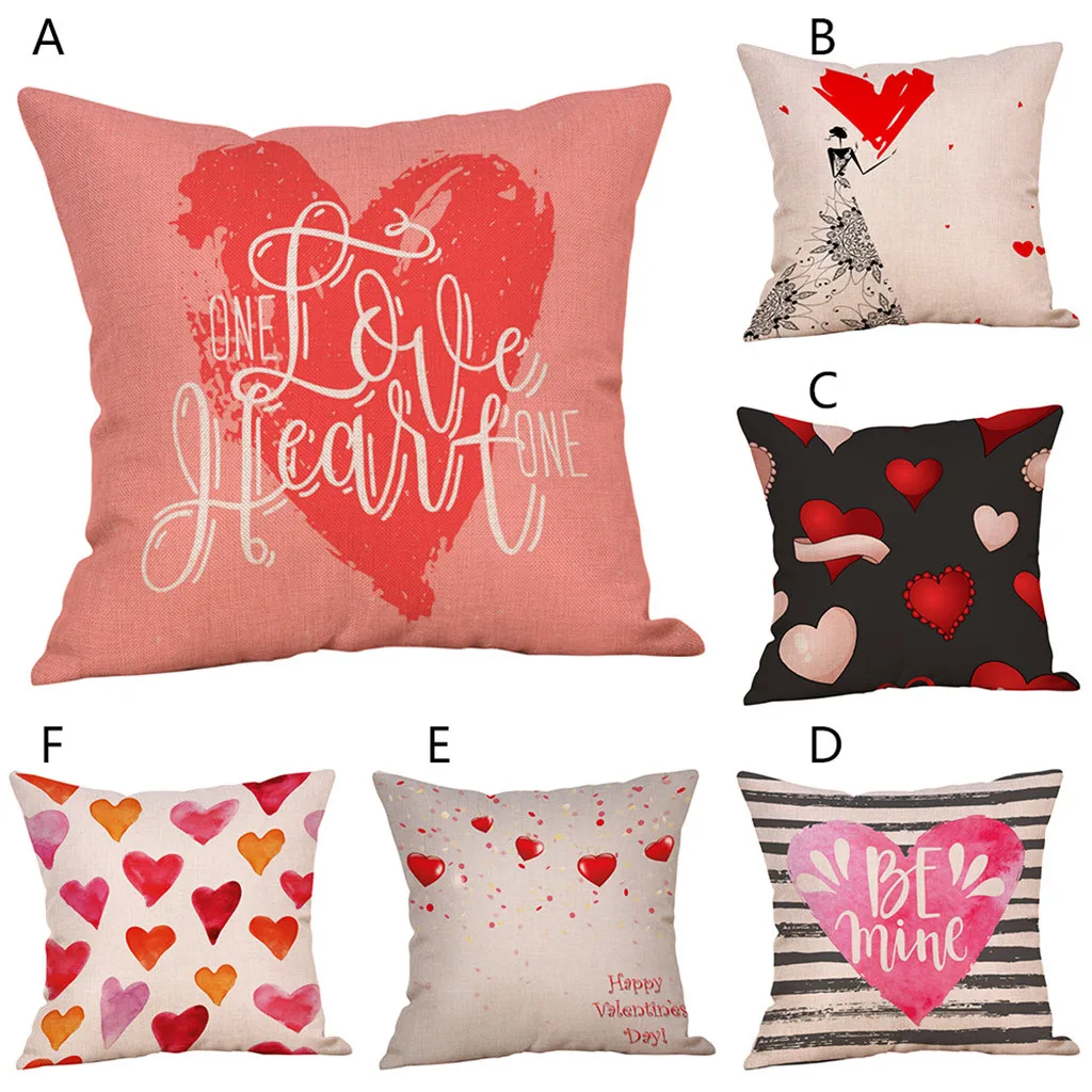 6 styles Throw PillowCase cushion cover Happy Valentine Sweet Love Square home decoration maison Decorative Pillowcases F301231 | Дом и сад