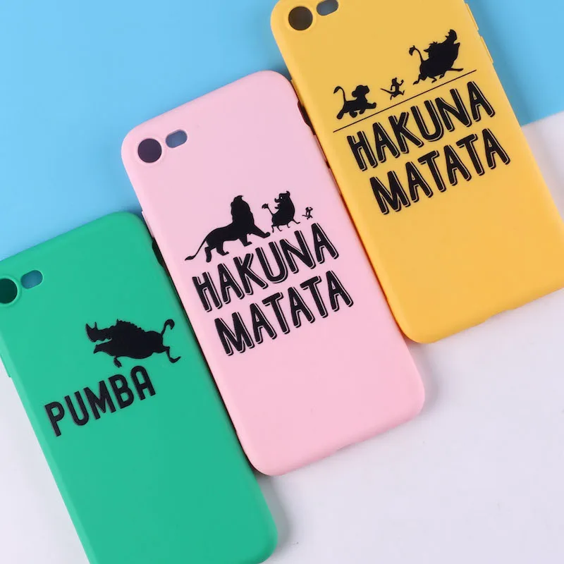 Для iPhone 11 6S 5S SE 8 8Plus X 7 7Plus XS Max Мягкий ТПУ силиконовый матовый чехол Fundas Coque Cover Lion King Pumba Hakuna Matata