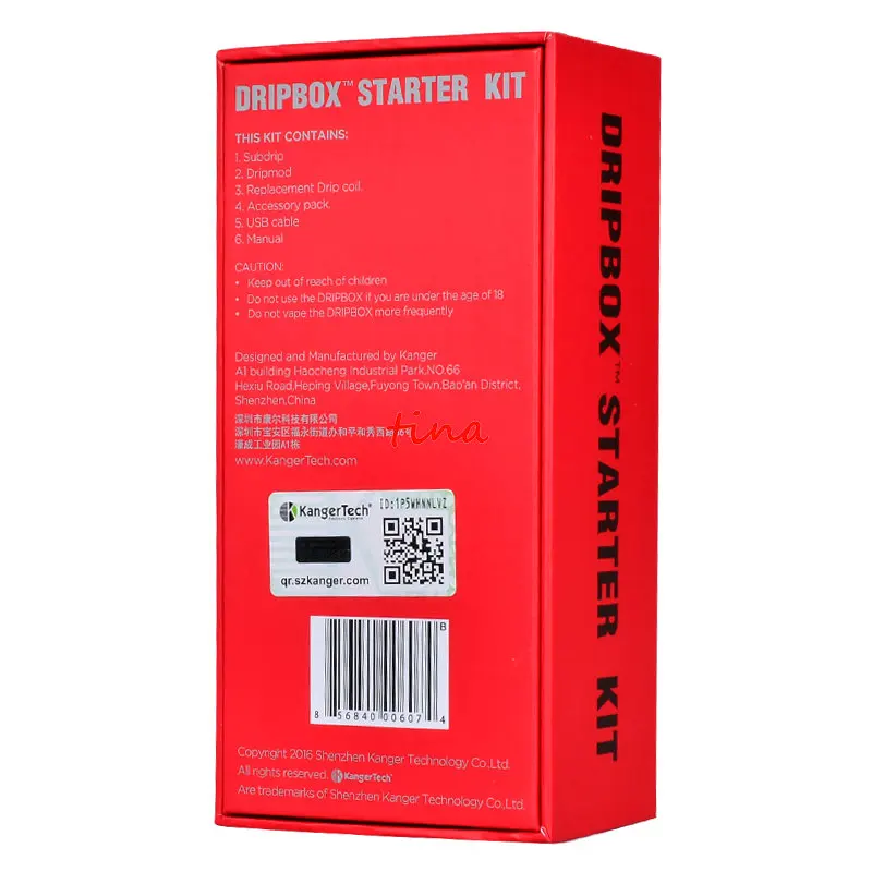 Новые оригинальные kanger dripbox Starter Kit с subdrip 7 мл Ёмкость Танк 60 Вт dripmod Комплект Kangertech