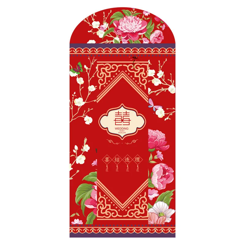 6 шт./компл. в китайском стиле; красный цвет, реперские кепки(Hong Bao) Свадебные конверт для денег по вкусу свадебный подарок 3,5* 6.7in красный конверт