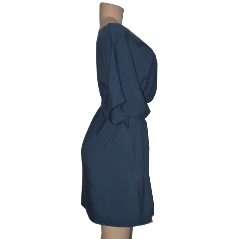 Синим поясом женское платье 2018 Новое поступление Для женщин лето-осень пикантные