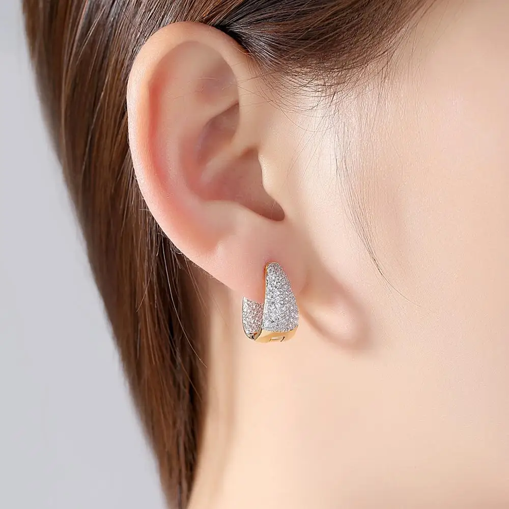 

Hot Sale Big Gold Hook Dangle Earring Jewelry Cubic Zircon for Women Mom Gift Accessories