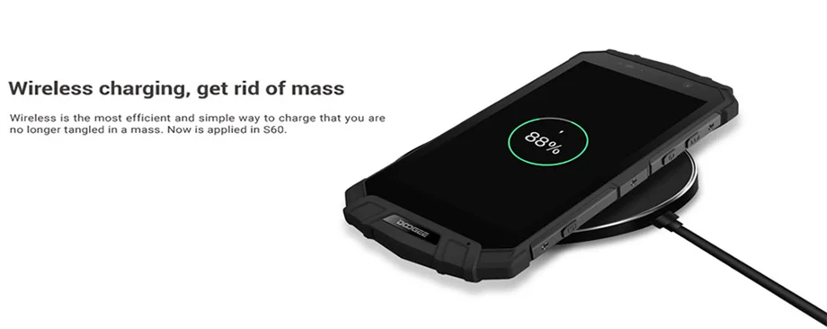 IP68 DOOGEE S60 6 ГБ ОЗУ 64 Гб беспроводной зарядки смартфон MTK Helio P25 Восьмиядерный Android 7,0 5580 МП мАч водонепроницаемый мобильный телефон