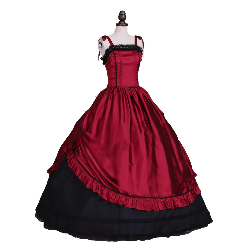 Бесплатная доставка цвет красный и черный милое бальное платье в стиле Лолиты на