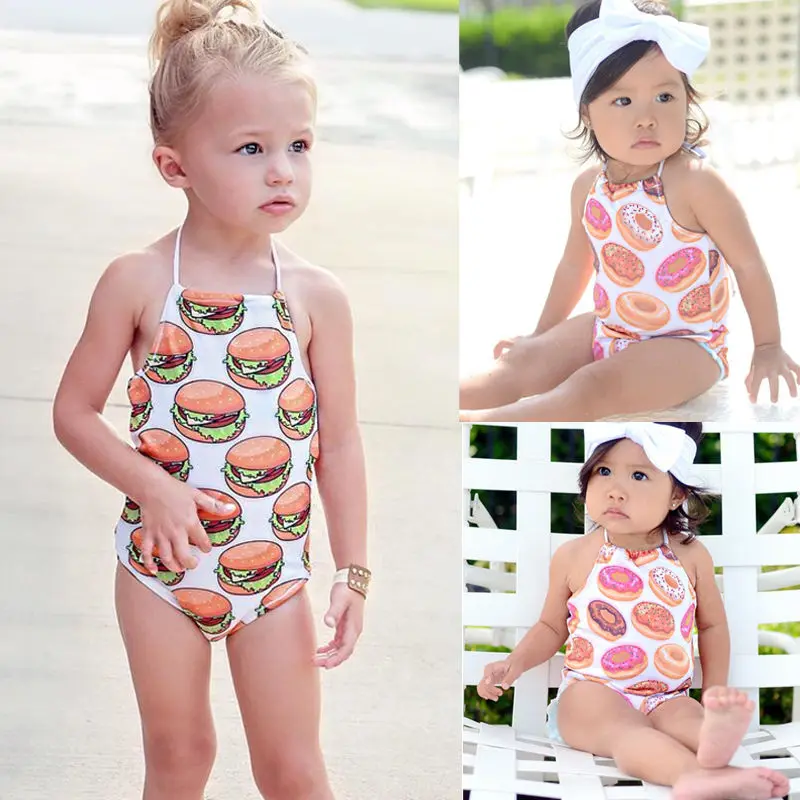 Купальник детский с принтом пончиков и гамбургеров 2017|suit swim|swimwear swimmingsuit suit |