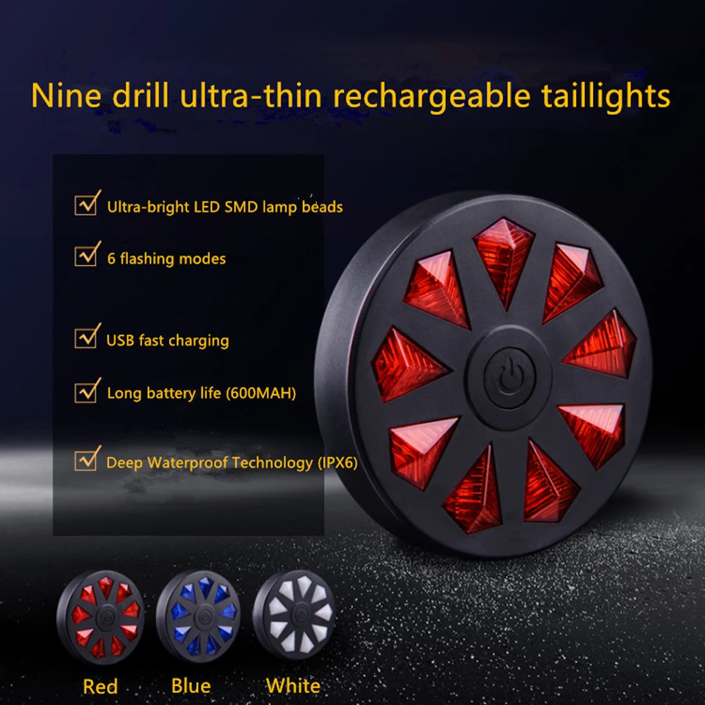 Bicycle Lantern Rechargeable USB Waterproof Taillights Night Riding Equipment Cool Hot Wheels Warning Lights Accessories | Спорт и