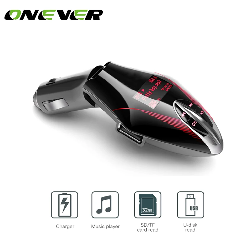 Автомобильный MP3 плеер Onever 12 В беспроводной fm передатчик ЖК экран аудио mp3