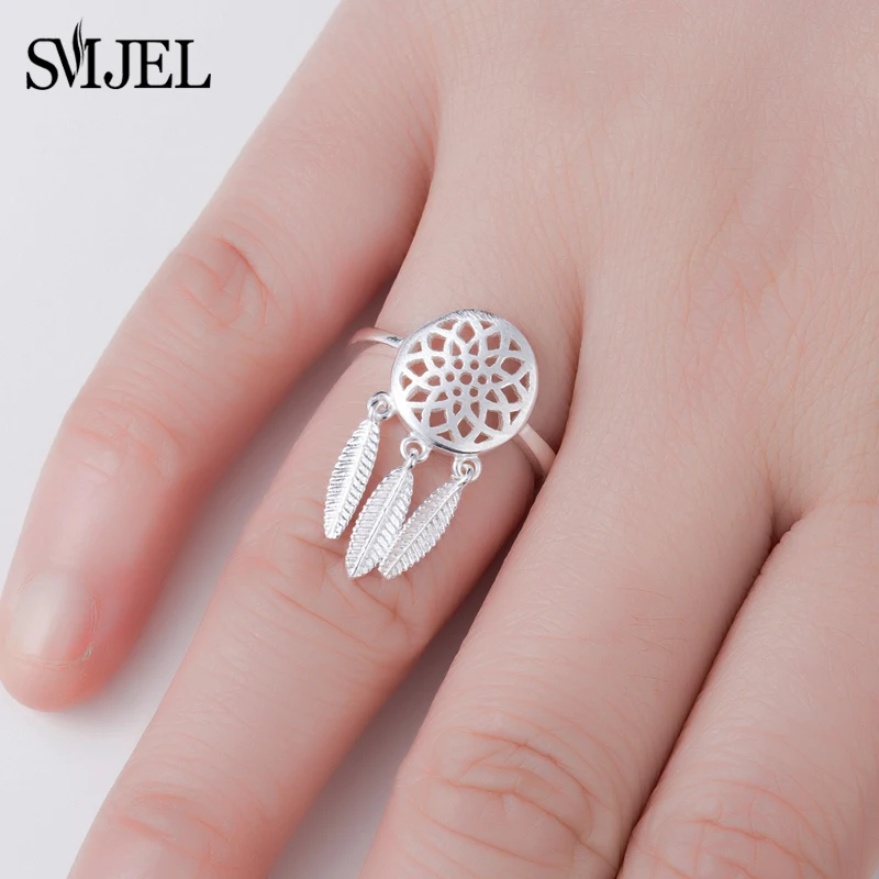 

Женское кольцо SMJEL в этническом стиле, серебряное свадебное ювелирное изделие, винтажное раннее кольцо, хороший подарок другу