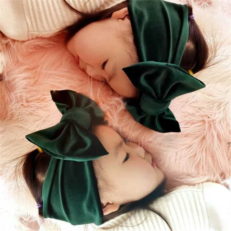 Funky 2020 New 5&quot Velvet Hair Bow Winter Wide Kids Girl Outdoor Headband DIY Accessories For Women Headwrap Headwear | Детская