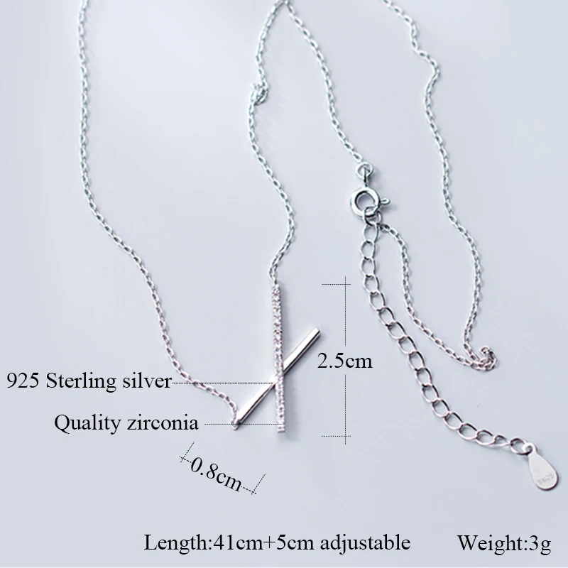 Fashion New Genuine 925 Sterling-Silver X Shaped Quality Zirconia Wedding Necklaces For Women Best Gifts Jewelry | Украшения и