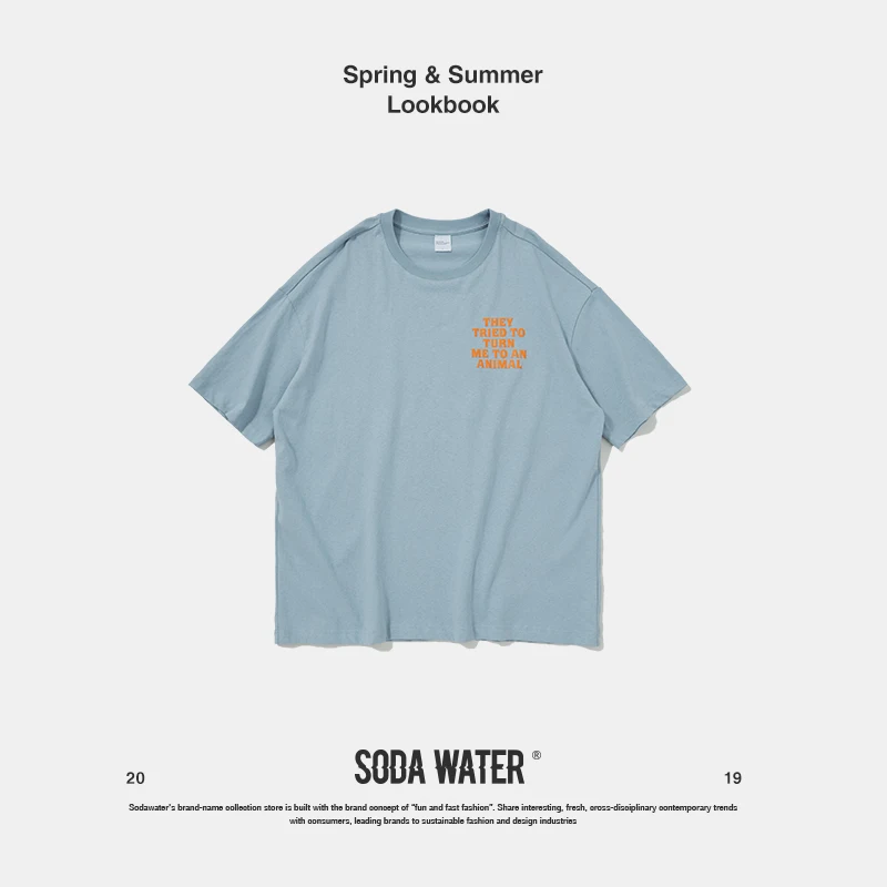 Мужская футболка с принтом SODA WATER уличная оверсайз в стиле хип-хоп 9157S 2019 | одежда