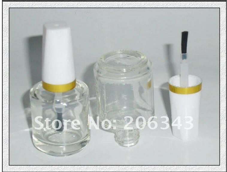 Емкость 15 мл стеклянная бутылка прозрачный корпус с белой крышкой Золотая линия