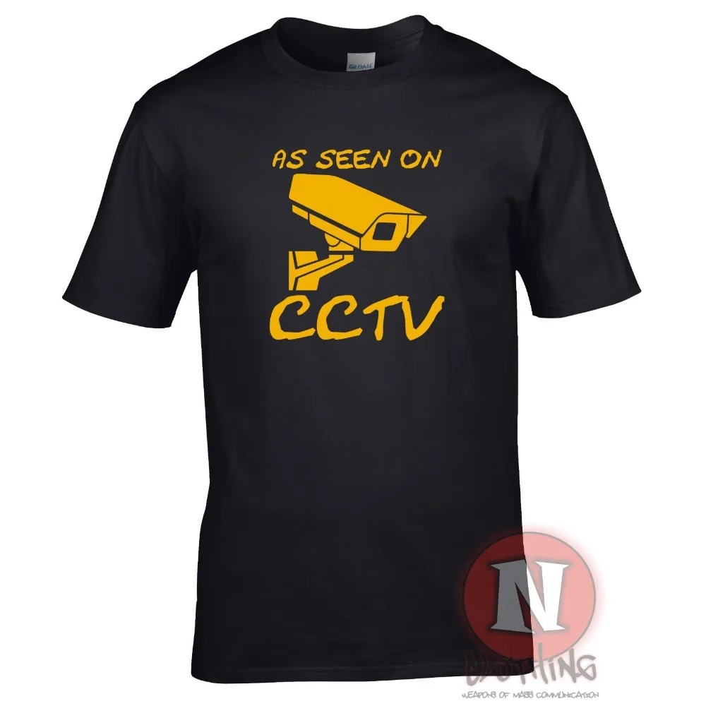 Как видно на Cctv футболка немного забавный Бэнкси стрит Арт Цитата хлопковые