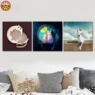 Набор для рисования по номерам на ткани, кошки, пара под звездами