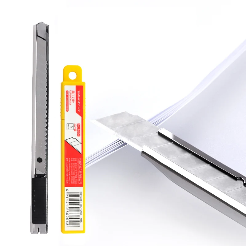 

2 шт. 9 мм художественное лезвие для резака бумаги универсальный нож школьные принадлежности безопасный универсальный нож Лезвие из легиров...