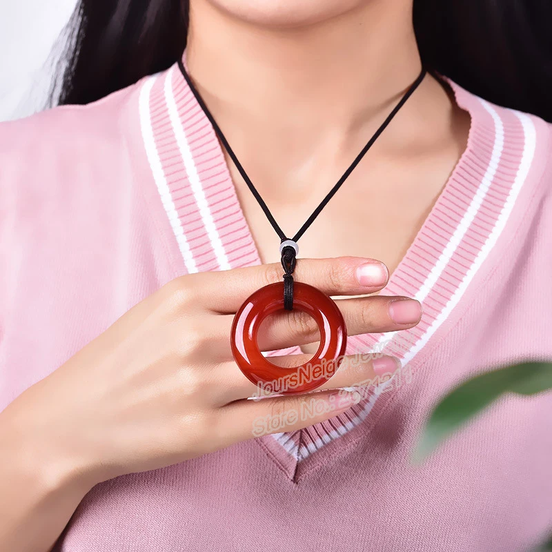 Ожерелье с подвеской в виде круглых кристаллов халцедона для женщин модные