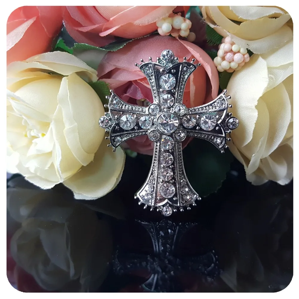 Дворец Стиль Кристалл крест брошь подарок христианский Иисус ювелирные
