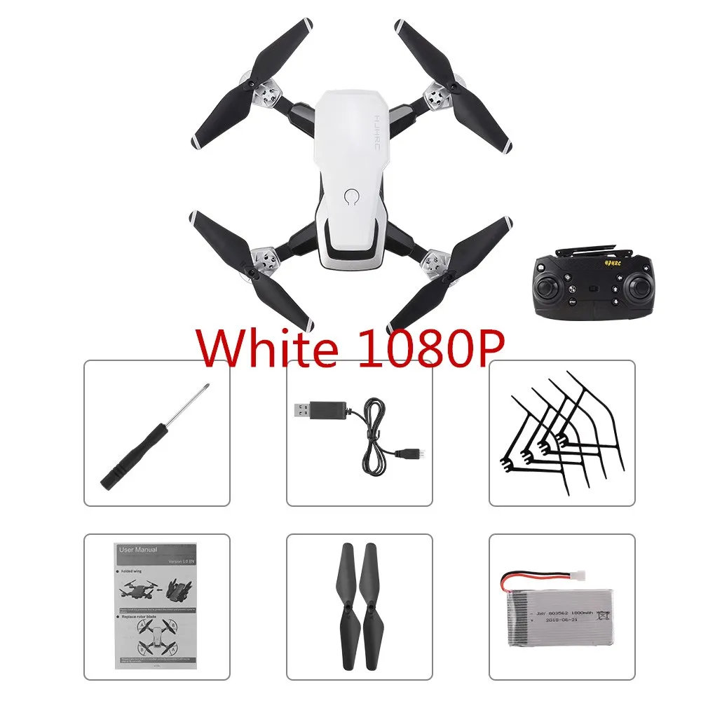 White 1080P HJHRC HJ28 Радиоуправляемый Дрон с камерой 720P Wifi FPV для рождественского подарка высота удержания жестов фото/видео складной Радиоуправляемый квадрокоптер - Цвет: White 1080P