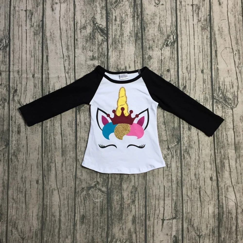 Spring winter Valentine's day baby girls boys children clothes boutique cotton top t-shirts raglans unicorn dinosaur power heart |