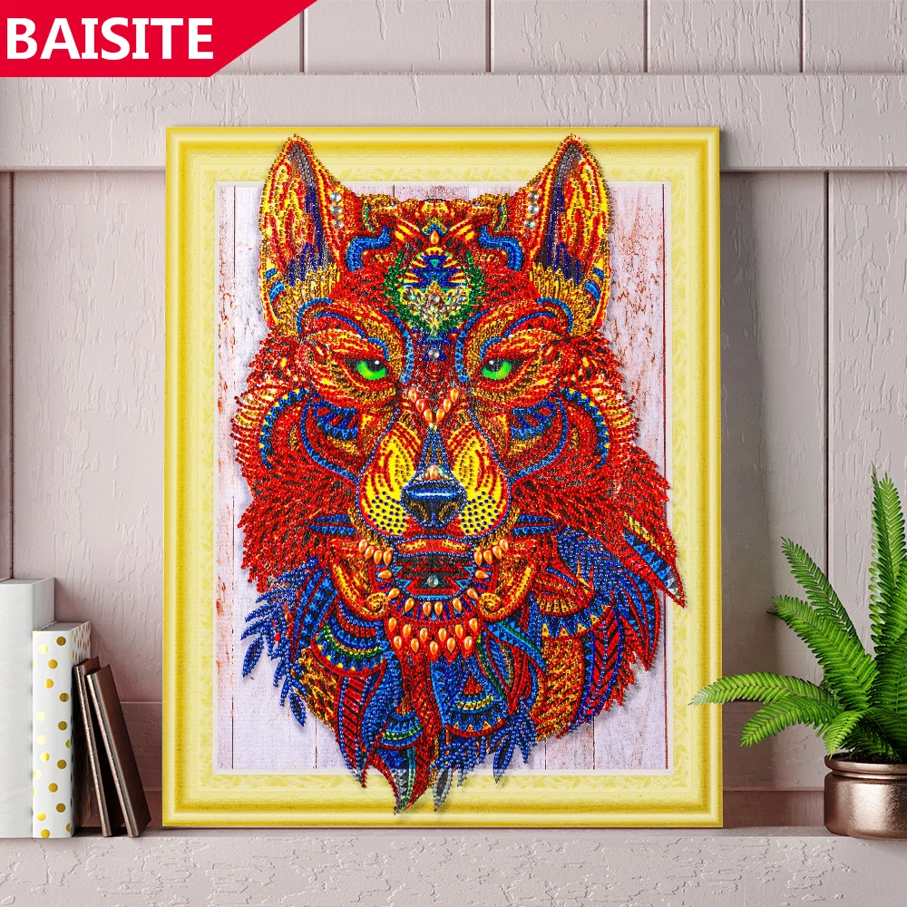 BAISITE особой формы алмазная вышивка животные полный горный хрусталь 5D DIY живопись