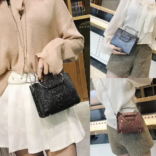 2PCS Women Sequins Handbags Bags PU Leather Cat Ears Shoulder Purse Totes | Багаж и сумки