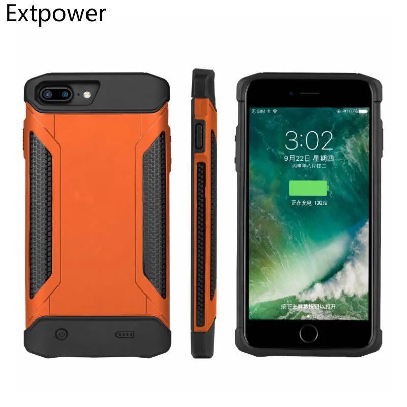 Ext power 5000 мАч для iPhone 6 6S 7 8 Plus ударопрочный Тонкий чехол батареи Bank Charing s задняя