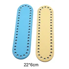 Овальное дно 22x6 см, полная сумка для вязания, дно из искусственной кожи с отверстиями, Женская сумочка ручной работы, аксессуары ручной работы, синий KZBT004