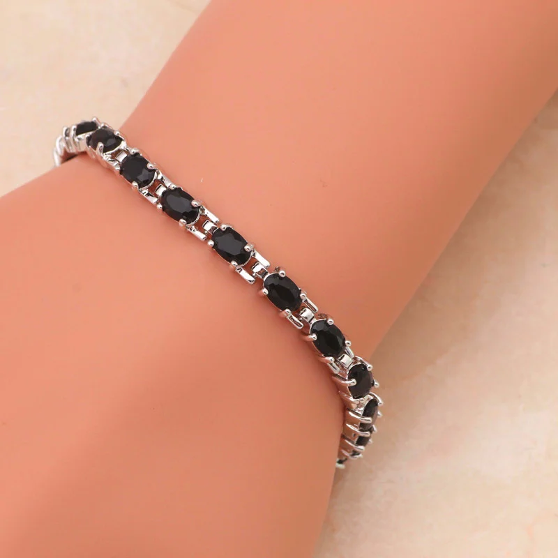 Женский ониксовый браслет TBS723A модное Ювелирное Украшение с подвесками из