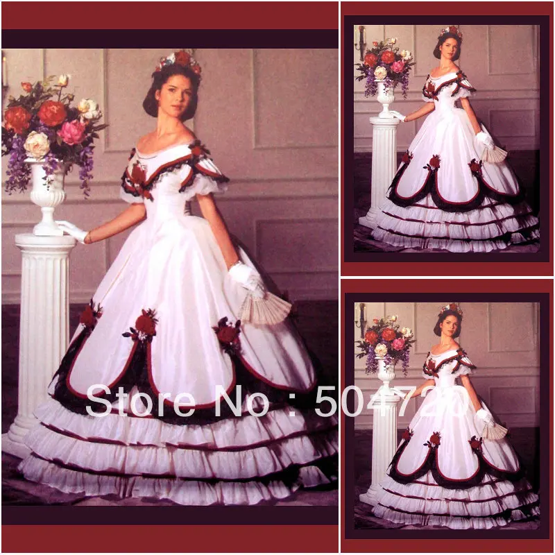 19 вековое белое платье времен Гражданской войны Южный красивый наряд вечернее