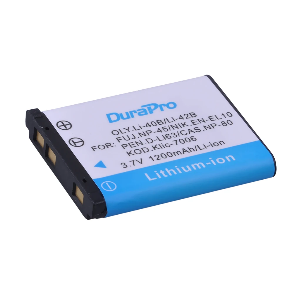 Аккумулятор DuraPro для камеры OLYMPUS U700 U710 FE230 FE340 FE290 1 шт. 3 7 В 1200 мА · ч литий-полимерный