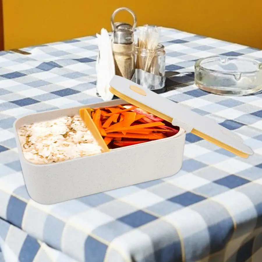 800 мл однослойный прямоугольный Bento Box Портативный-proof Ланч-бокс контейнер для еды с телефоном