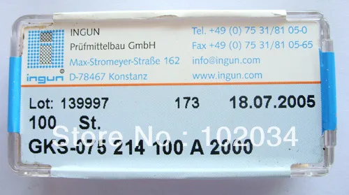 

100PCS/LOT 100% ORIGINAL INGUN GKS-075-214-100 GKS-075 214 100 A 2000 Spring Test Probe Pogo Pin made in Germany
