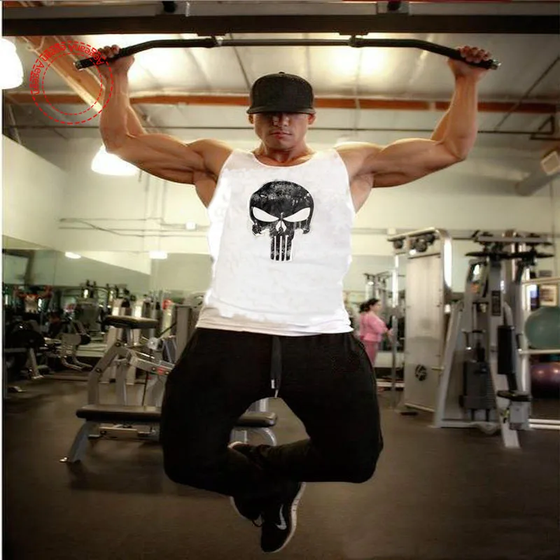 GymsharkThe Каратель Тонких Бретелях Бодибилдинг Singlets Майка Мужчин Жилет Одежда
