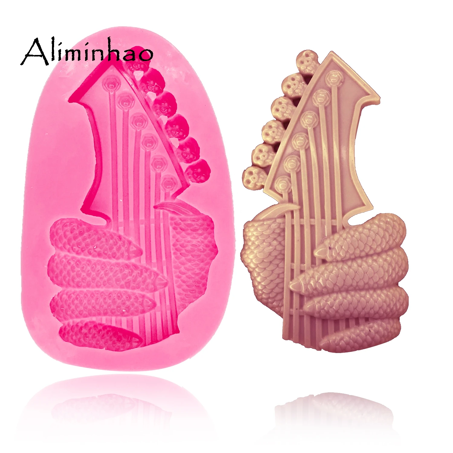 Pink DY0058 рука держа череп фортепиано силиконовая форма для тортов, фондана средство, Мыло diy кухонная посуда для украшения торта - Цвет: Pink