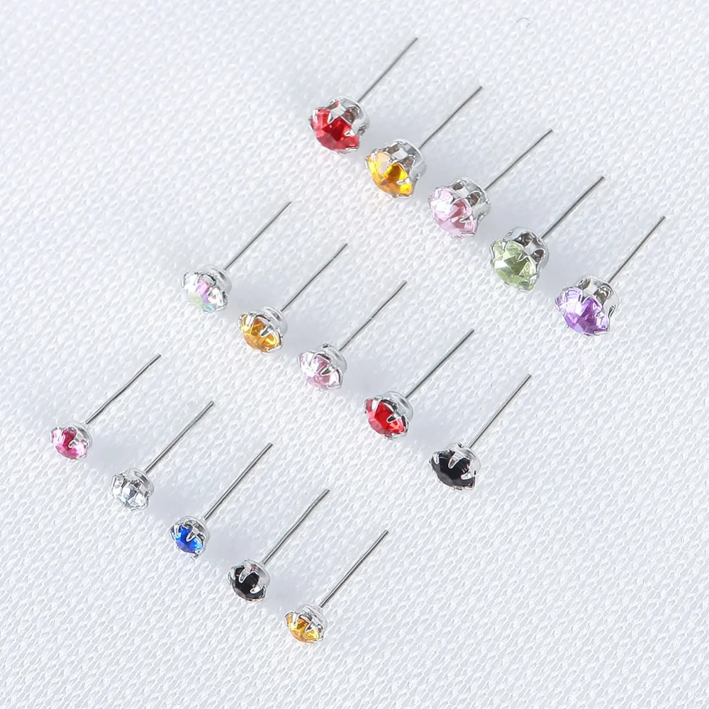10 пар посеребренные серьги-гвоздики наборы Красочные Кристальные серьги со
