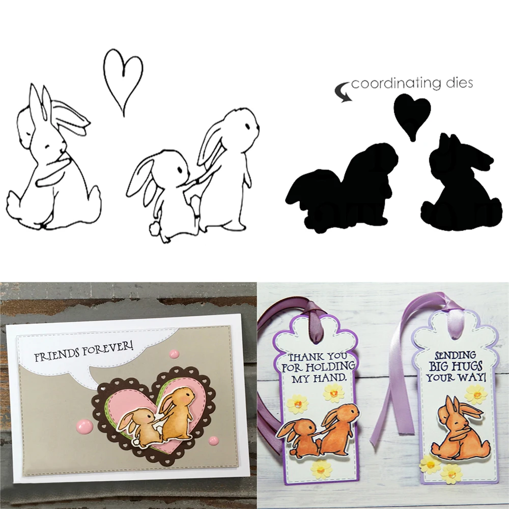 GJCrafts Пасхальный кролик животное металлические режущие штампы и для Scrapbooking