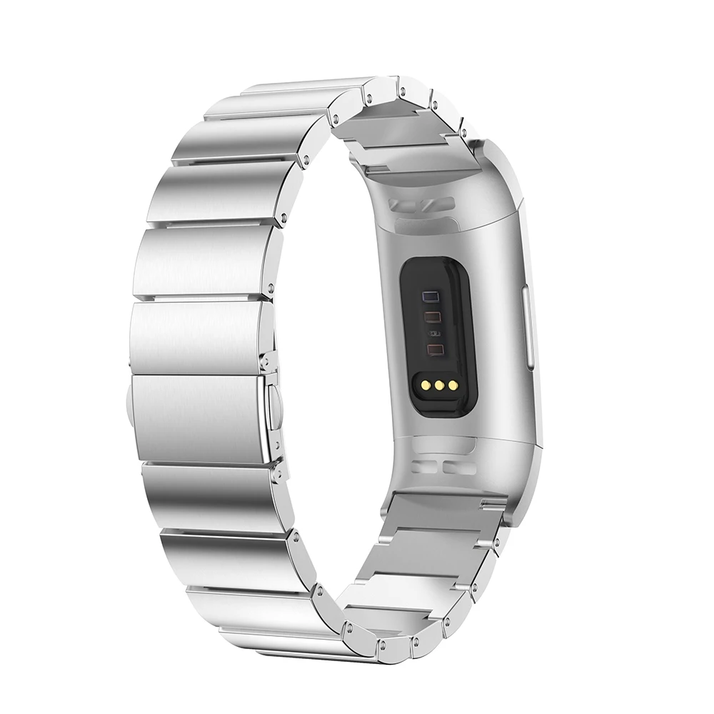 Металлический ремешок для часов из нержавеющей стали для Fitbit Charge 3 Смарт-часы замена браслета браслет для Charge3 с разъемом