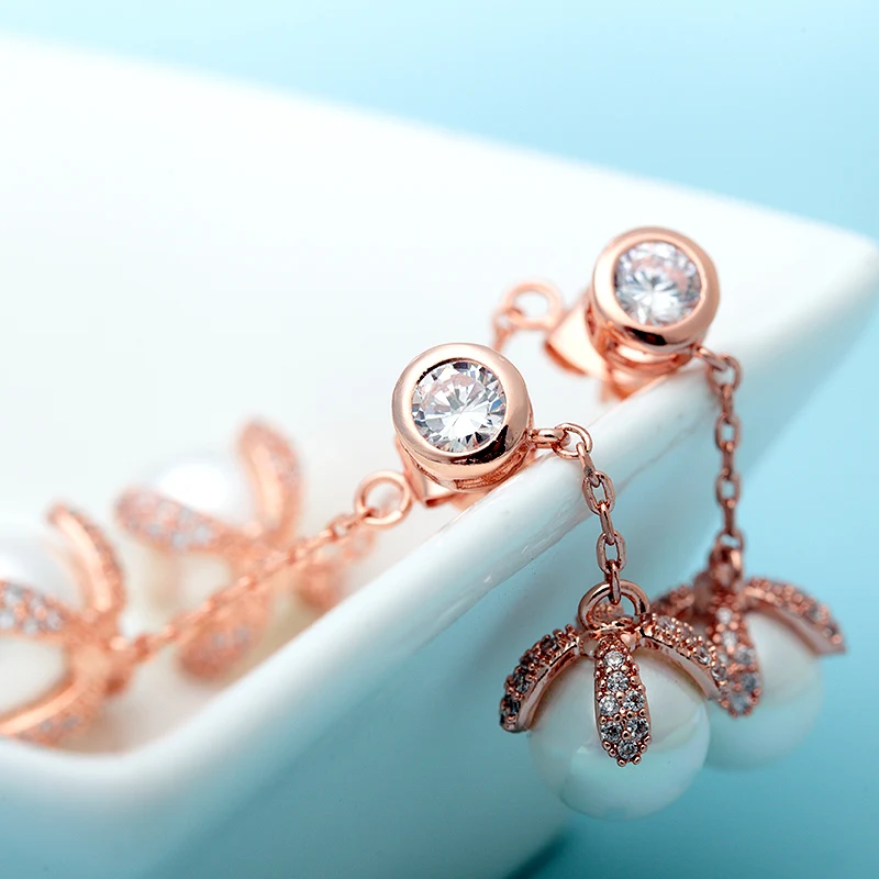 LUOTEEMI романтические двойные Подвески с имитацией морской ракушки и жемчугом