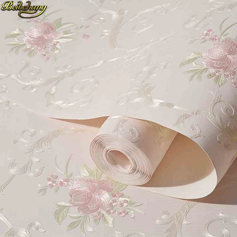 beibehang European self-adhesive non-woven wallpaper 3d three-dimensional garden flower warm bedroom living room wall paper beibehang chinese flower garden three dimensional flower wall paper american living room bedroom background 3d wallpaper behang